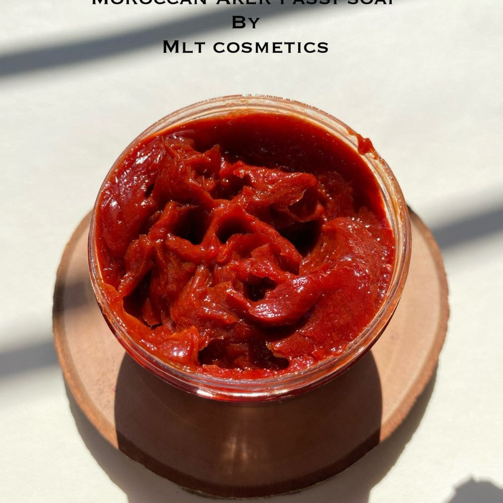 Moroccan Soap with Aker Fassi, Exfoliating, Cleansing, Rejuvenating, Removes Dead Skin Cells, Treats Cracks, Softens Skin