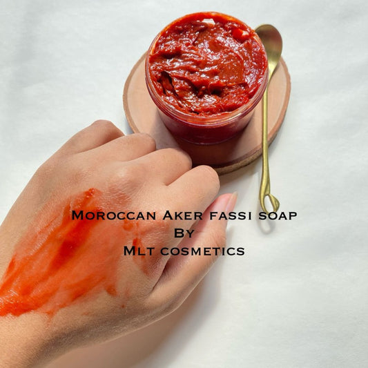 Moroccan Soap with Aker Fassi, Exfoliating, Cleansing, Rejuvenating, Removes Dead Skin Cells, Treats Cracks, Softens Skin