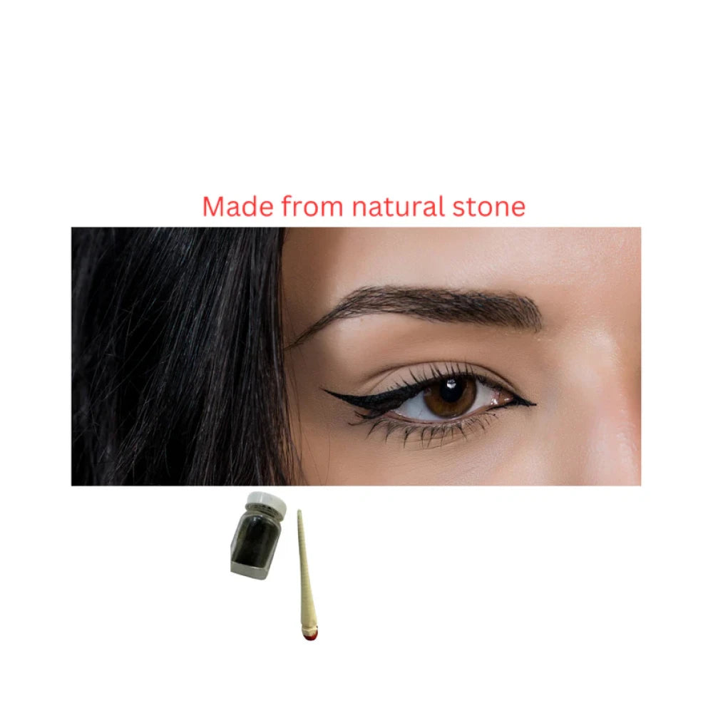Traditional Moroccan Kohl Natural Eyeliner, 10g, with Application Pot